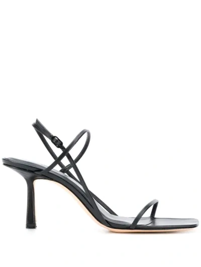 Studio Amelia Mid-heel Strappy Sandals In Black