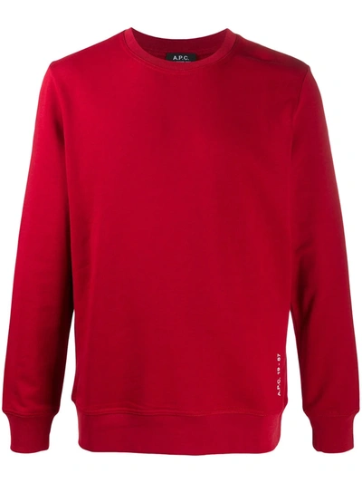 Apc Ribbed Crew Neck Jumper In Red