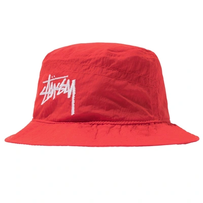 Pre-owned Nike  X Stussy Bucket Hat Habanero Red