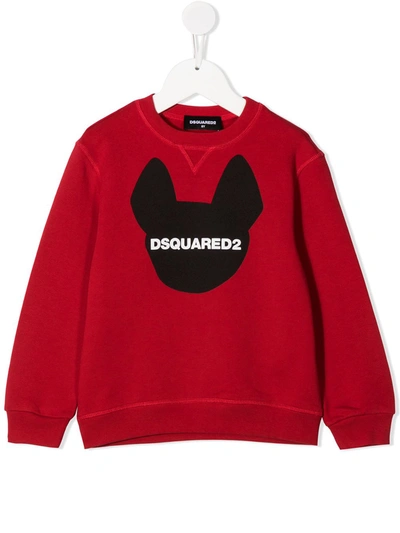 Dsquared2 Teen Graphic-print Cotton Sweatshirt In Red