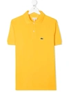 Lacoste Teen Embroidered Logo Polo Shirt In Yellow