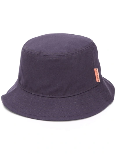 Acne Studios Men's Cotton Canvas Bucket Hat In Blue