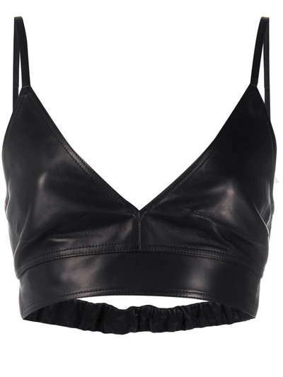 Helmut Lang Black Leather Bra Tank Top