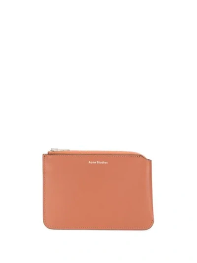 Acne Studios Leather Zip Wallet Almond Brown