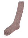 Barefoot Dreams Cozychic Ribbed Plush Socks In Heathered Rosewood
