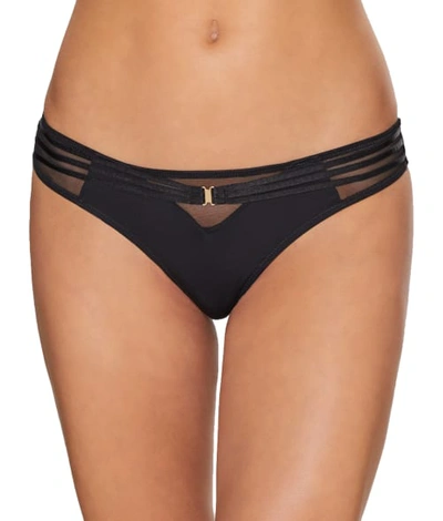 Bluebella Laura Mesh Inset Thong In Black