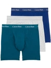 Calvin Klein Cotton Stretch Boxer Brief 3-pack In Twilight,grey,blue