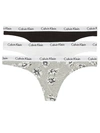Calvin Klein Carousel Thong 3-pack In Black,white,floral