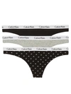 Calvin Klein Carousel Thong 3-pack In Grey,black,logo