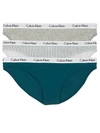 Calvin Klein Carousel Bikini 3-pack In Teal,stripe,grey
