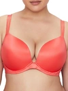 City Chic Adore Plunge Push-up T-shirt Bra In Tangerine