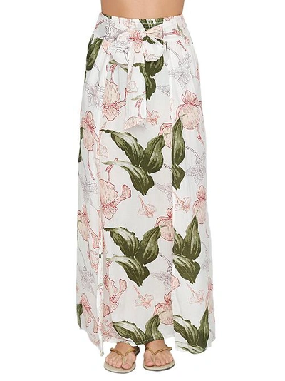 Elan Floral Maxi Skirt Swim Cover-up In Floral Pink