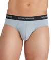 Emporio Armani Stretch Cotton Brief 2-pack In Grey,black