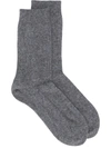 Falke No 1 Cashmere Mid-calf Socks In Grey Melange