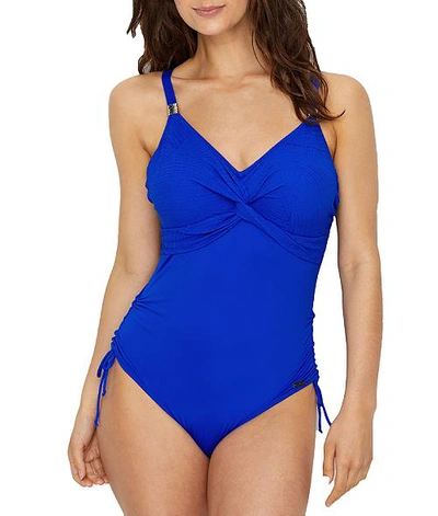 Fantasie Ottawa Pacific Uw Twist Front Swimsuit With Adjustable Leg In Pacific