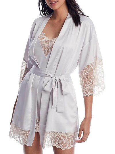 Flora Nikrooz Gabby Charmeuse Kimono In Smokey Pearl