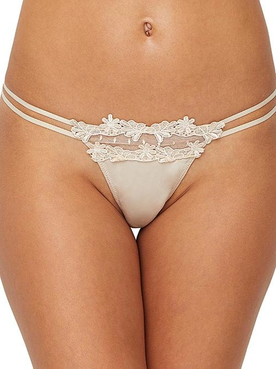 Flora Nikrooz Showstopper Charmeuse Thong In Champagne