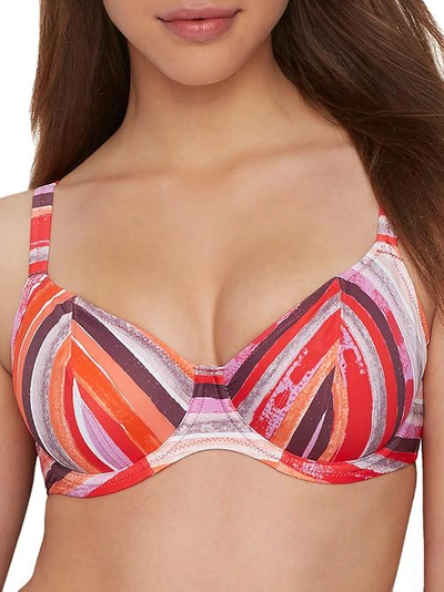 Freya Bali Bay Plunge Bikini Top In Summer Multi