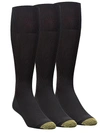 Gold Toe Men's Metropolitan Big & Tall Dress Socks 3-pack In Black