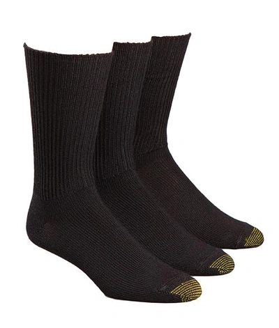 Gold Toe Fluffies Crew Socks 3-pack In Black