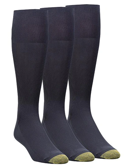 Gold Toe Men's Metropolitan Big & Tall Dress Socks 3-pack In Navy