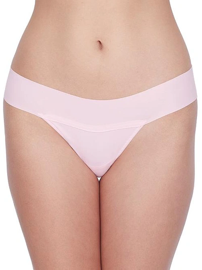 Hanky Panky Breathesoft Natural Rise Thong Underwear In Bliss Pink
