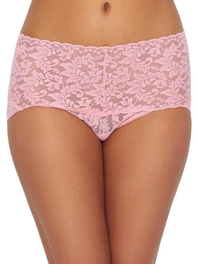 Hanky Panky Plus Size Signature Lace Retro V-kini In Pink Lady