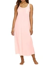 Hanro Cotton Deluxe Long Tank Gown In Crystal Pink