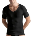 Hanro Cotton Superior V-neck T-shirt In Black