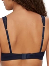 Hanro Cotton Lace Wire-free Bra In Deep Navy