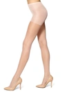 Hue Run Resistance Sheer Control Top Pantyhose In Nude Blush