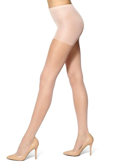 Hue Run Resistance Sheer Control Top Pantyhose In Nude Blush