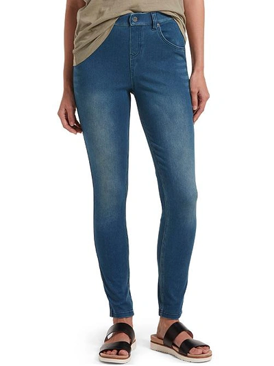 Hue High-waist Denim Leggings In Blue