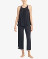 Kate Spade Women's Sleeveless Modal Knit Capri Pajama Set In Black