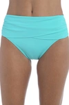 La Blanca Shirred Banded Hipster Bikini Bottoms Women's Swimsuit In Aquamarine