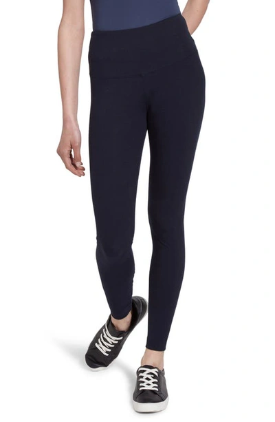 Lyssé Medium Control Flattering Cotton Leggings In Midnight