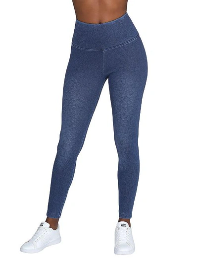 Lyssé Medium Control Denim Leggings In Mid Wash
