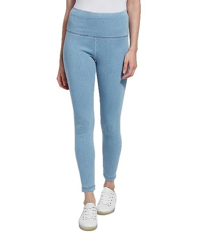 Lyssé Medium Control Denim Leggings In Bleached Blue