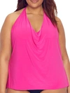 Magicsuit Plus Size Solid Sophie Underwire Tankini Top In Rose