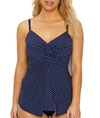 Miraclesuit Must Haves Pin Point Love Knot Underwire Tankini Top In Midnight Blue