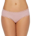 Natori Bliss Lace-trim Cotton French-cut Brief Underwear 152058 In Rose Beige