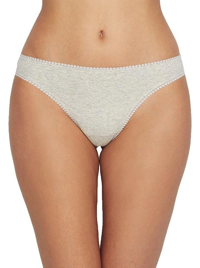 On Gossamer Cabana Cotton Low Rise Hip G Thong In Heather Grey