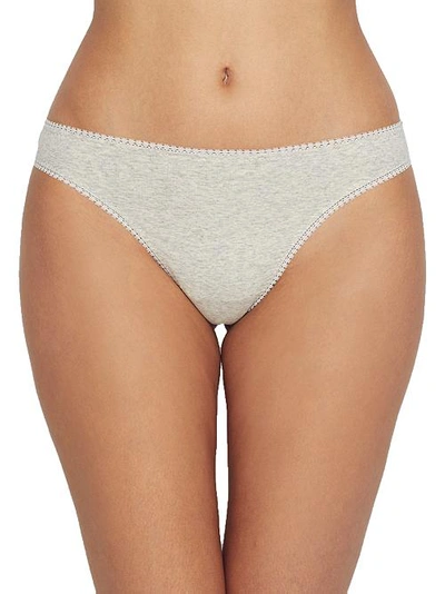 On Gossamer Cabana Cotton Low Rise Hip G Thong In Grey