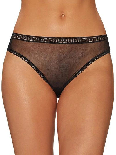 On Gossamer Gossamer Mesh Hi-cut Brief In Black