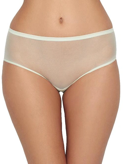 On Gossamer Mesh Boyshort In Lime Cream