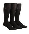 Polo Ralph Lauren Over The Calf Dress Socks 3-pack In Black