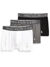 Polo Ralph Lauren 4d-flex Stretch Cotton Trunk 3-pack In White,grey,black
