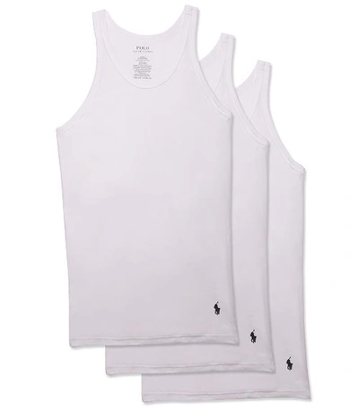 Polo Ralph Lauren Classic Fit Cotton Tanks 3-pack In White