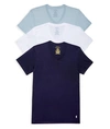 Polo Ralph Lauren Classic Fit Cotton V-neck T-shirts 3-pack In White,blue,navy