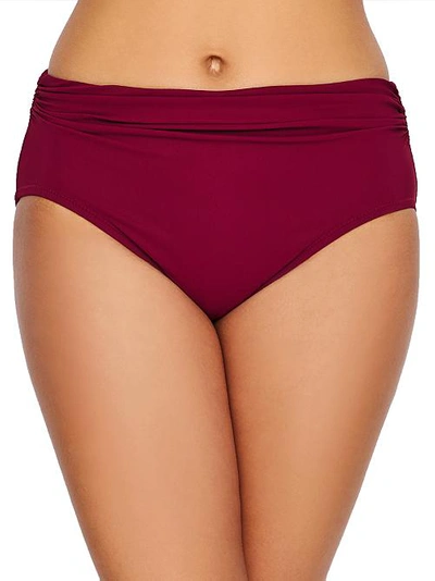 Profile By Gottex Tutti Frutti Shirred Bikini Bottom In Merlot